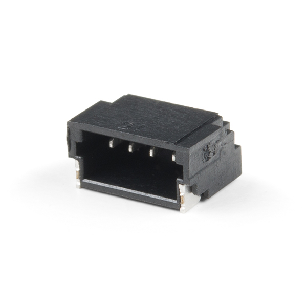 A surface-mount 4-pin JST SH connector of the type used for Qwiic and STEMMA QT ports